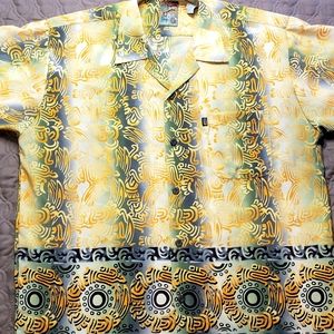 Pineapple Connection Hawaiian/Tribal Shirt Men's Size Large